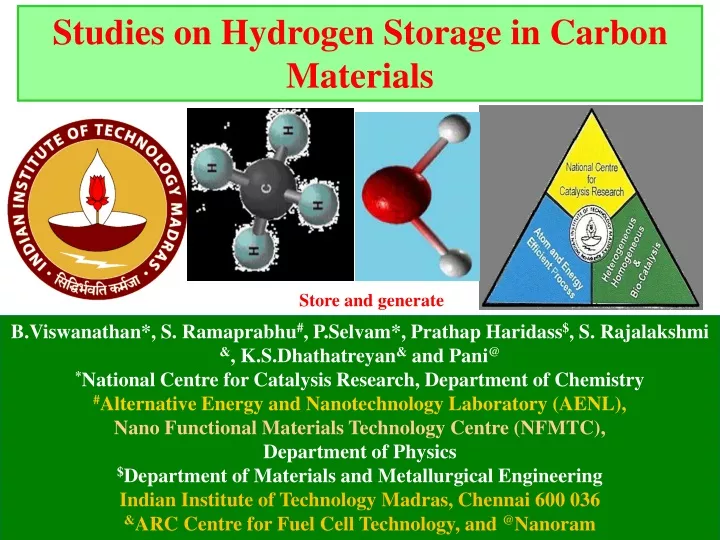 studies on hydrogen storage in carbon materials