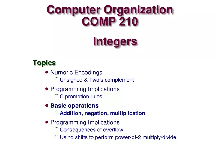 computer organization comp 210