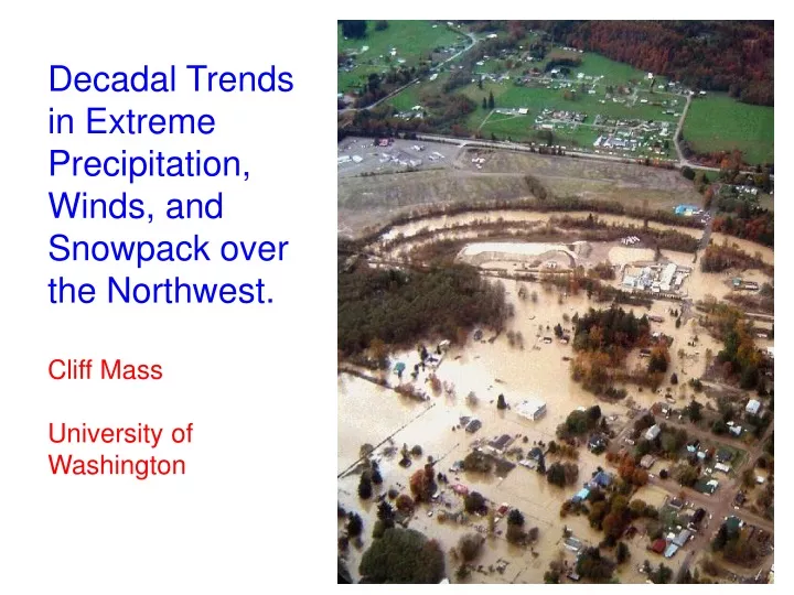 decadal trends in extreme precipitation winds