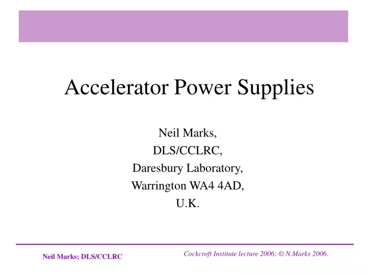 accelerator power supplies