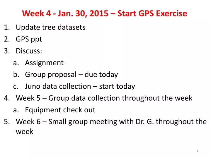 week 4 jan 30 2015 start gps exercise