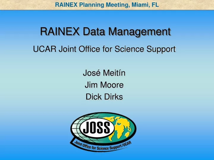 rainex data management