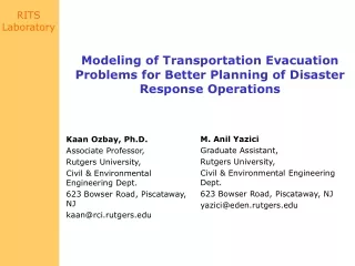 Modeling of Transportation Evacuation Problems for Better Planning of Disaster Response Operations