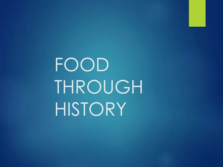 food through history
