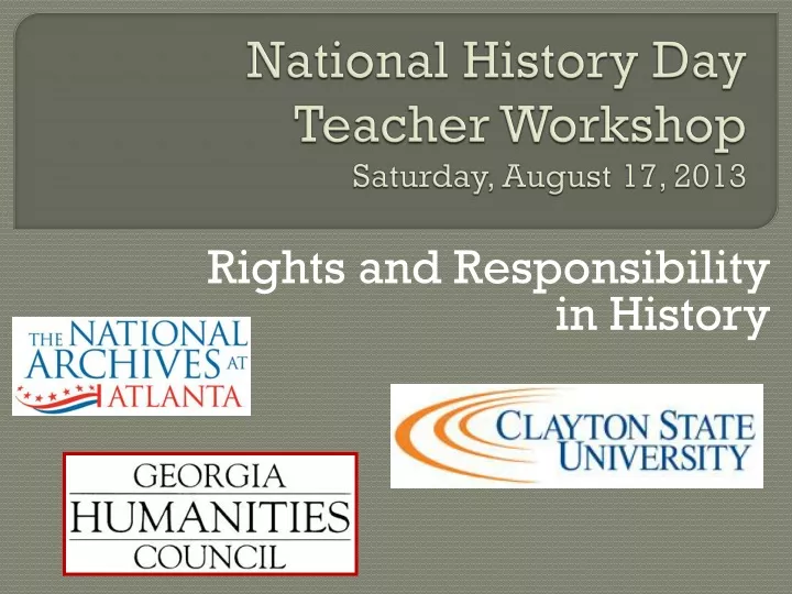 national history day teacher workshop saturday august 17 2013