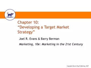 Chapter 10: “Developing a Target Market Strategy”
