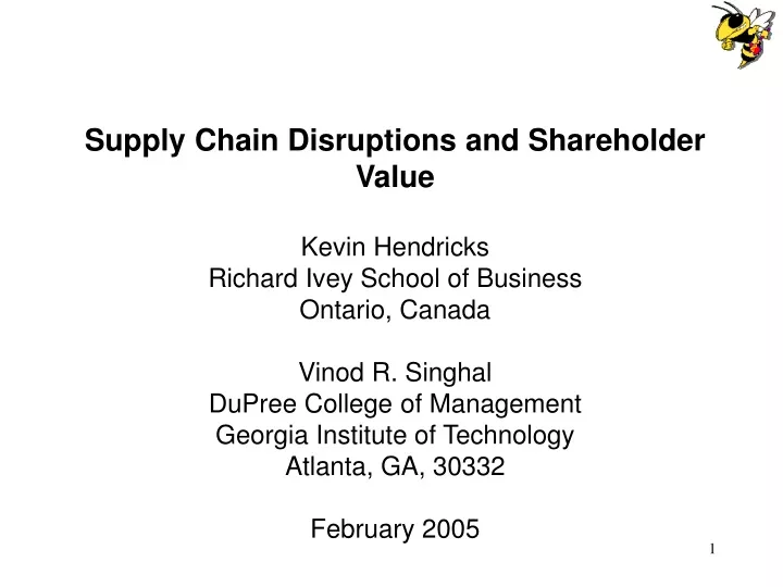 supply chain disruptions and shareholder value