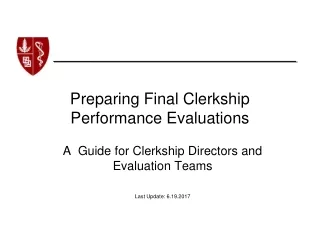 Preparing Final Clerkship Performance Evaluations