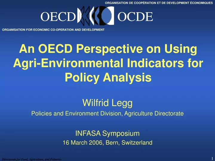 an oecd perspective on using agri environmental indicators for policy analysis