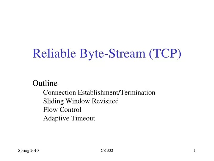 reliable byte stream tcp
