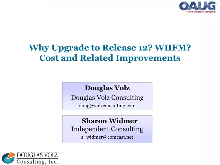why upgrade to release 12 wiifm cost and related improvements