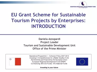 EU Grant Scheme for Sustainable  Tourism Projects by Enterprises: INTRODUCTION