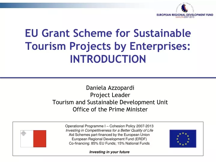 eu grant scheme for sustainable tourism projects by enterprises introduction