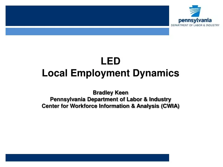 led local employment dynamics bradley keen