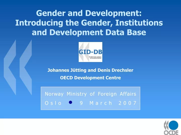 gender and development introducing the gender institutions and development data base