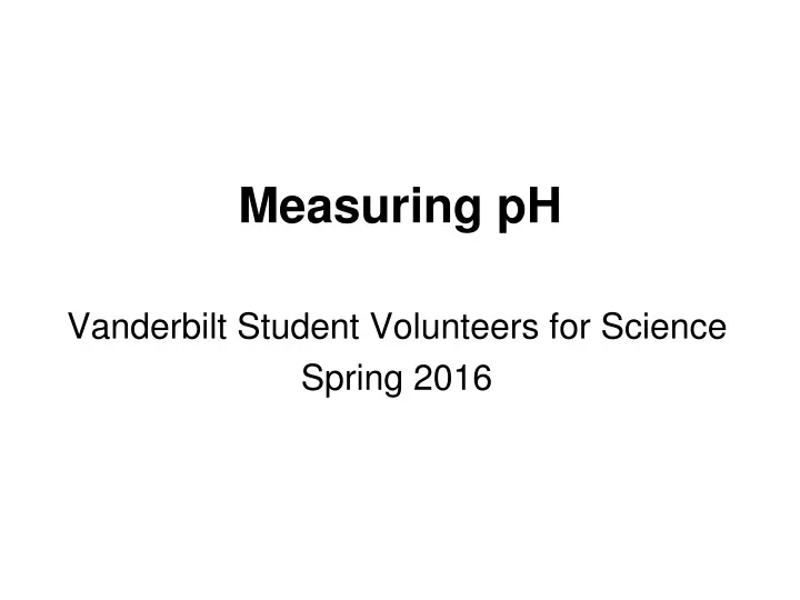 measuring ph