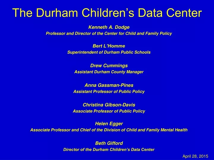 the durham children s data center
