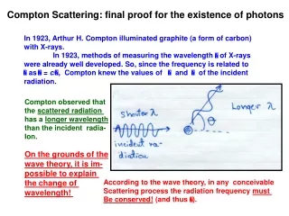 Compton Scattering : final proof for the existence of photons