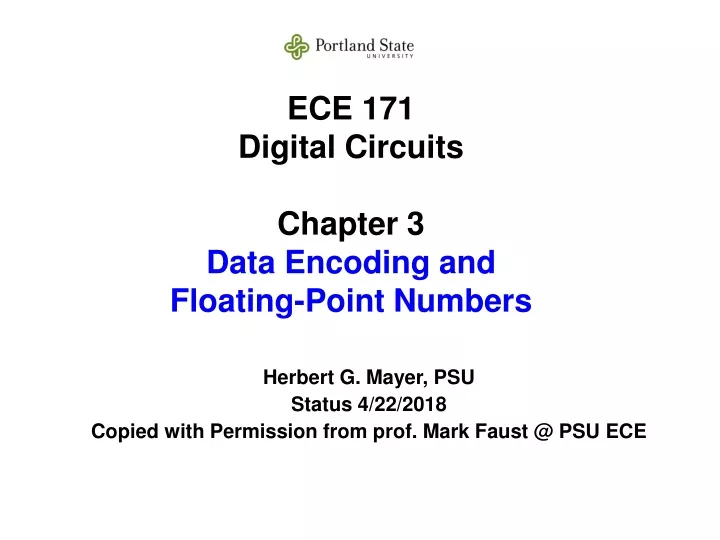 ece 171 digital circuits chapter 3 data encoding