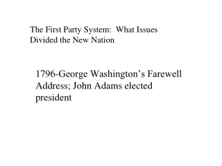 1796-George Washington’s Farewell Address; John Adams elected president