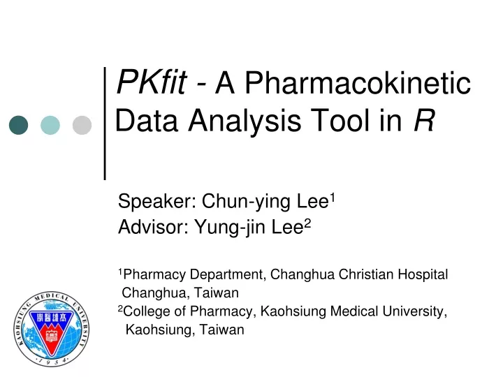 pkfit a pharmacokinetic data analysis tool in r