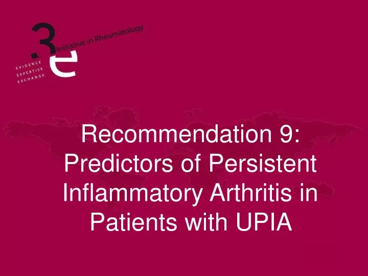 recommendation 9 predictors of persistent