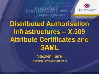 Distributed Authorisation Infrastructures – X.509 Attribute Certificates and SAML