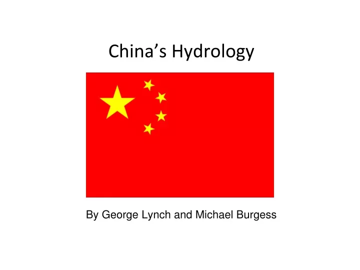 china s hydrology