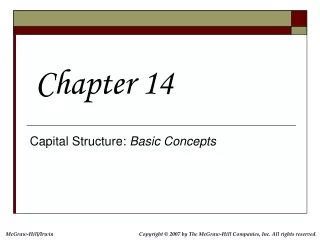 Capital Structure:  Basic Concepts