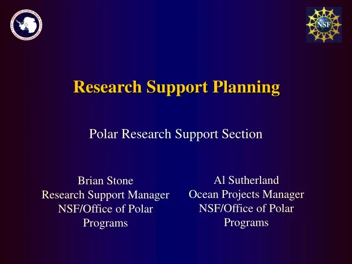 research support planning