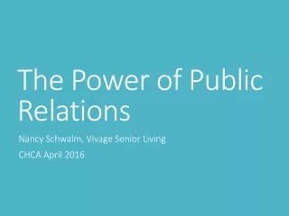 The Power of Public Relations