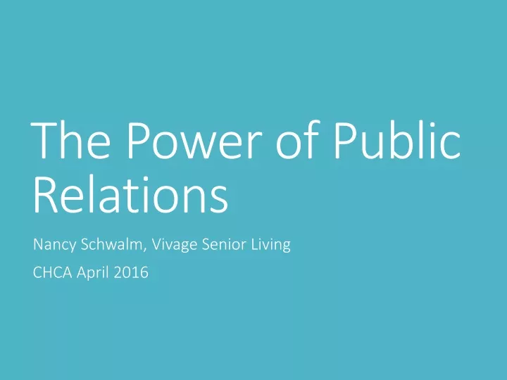 the power of public relations