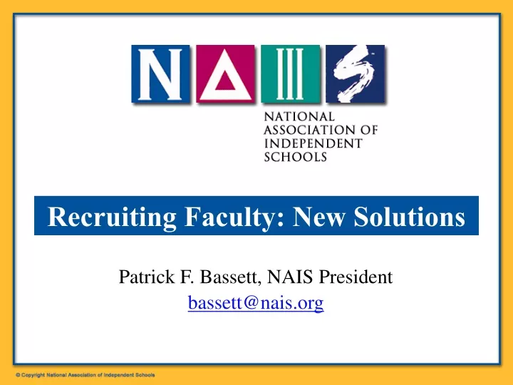 recruiting faculty new solutions