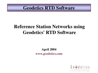Geodetics RTD Software