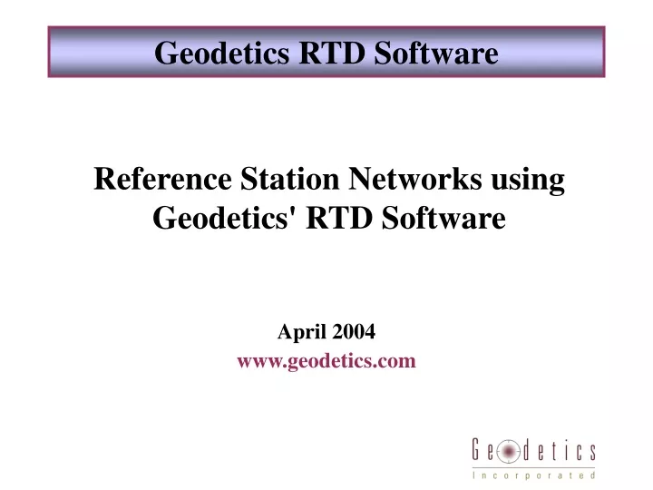 geodetics rtd software