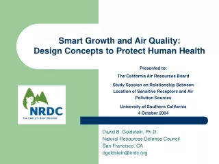 Smart Growth and Air Quality:   Design Concepts to Protect Human Health