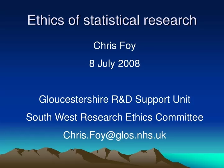 ethics of statistical research