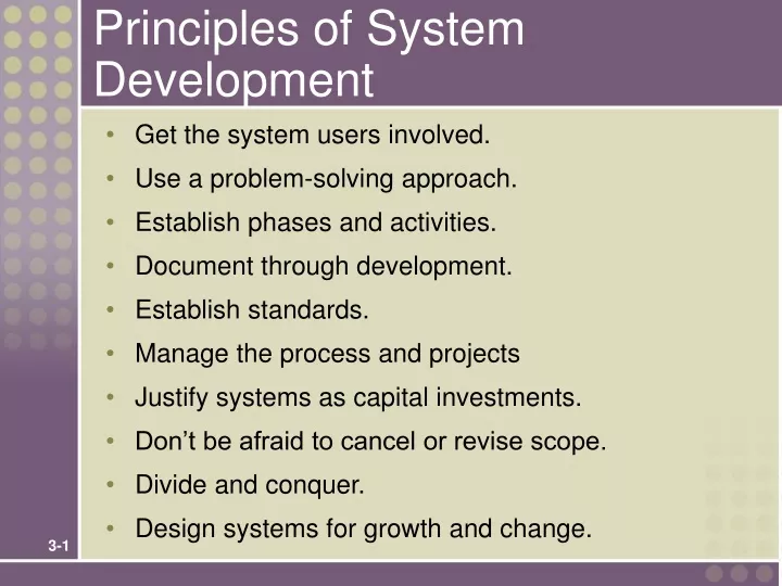 principles of system development