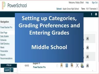Setting up Categories,  Grading Preferences and Entering Grades Middle School