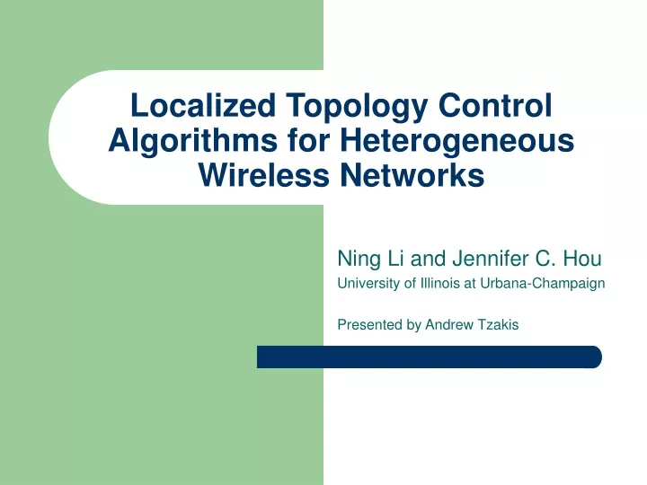 localized topology control algorithms for heterogeneous wireless networks