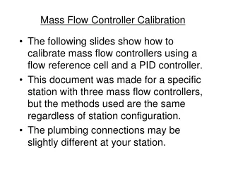 Mass Flow Controller Calibration