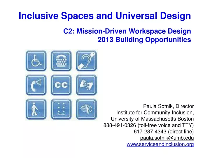 inclusive spaces and universal design c2 mission