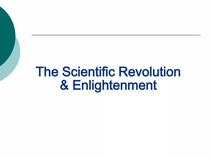 the scientific revolution enlightenment