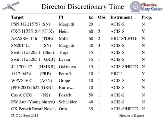 Director Discretionary Time