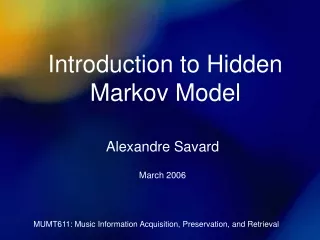 Introduction to Hidden Markov Model