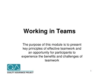 Working in Teams