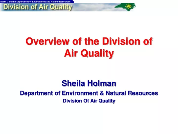 overview of the division of air quality