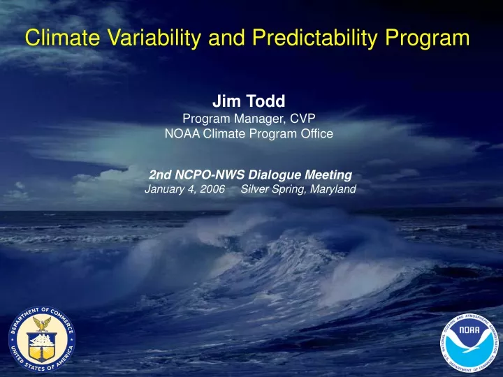 climate variability and predictability program