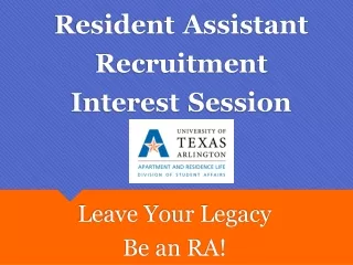 Resident Assistant Recruitment Interest Session