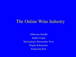 The Online Wine Industry